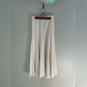 Vintage Donna Parker‎ Off White Cream A-Line Flowy Classic Parisian Chic Skirt